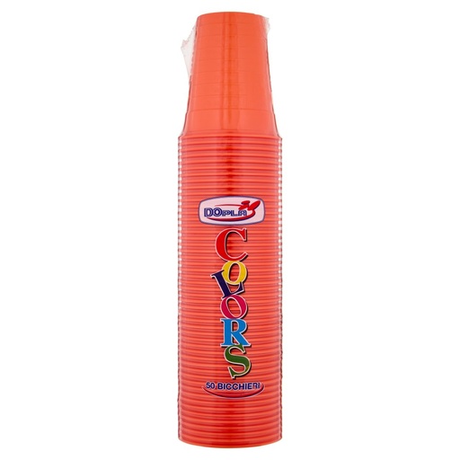 [000018633] DOPLA BICCH.200CC 50PZ.ARANCIO