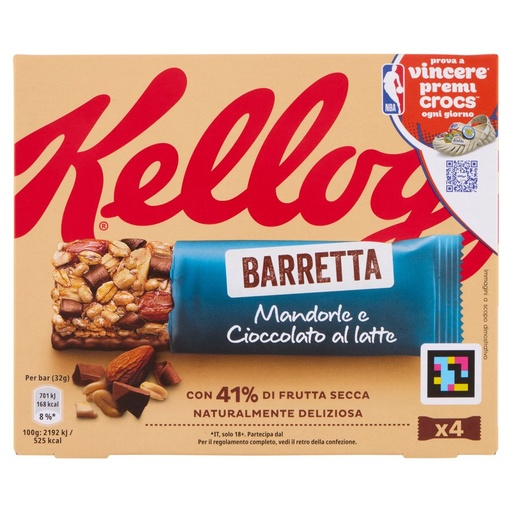 [000019865] KELLOGG'S BARRETTA CIOCCOLATO AL LATTE G R.32X4