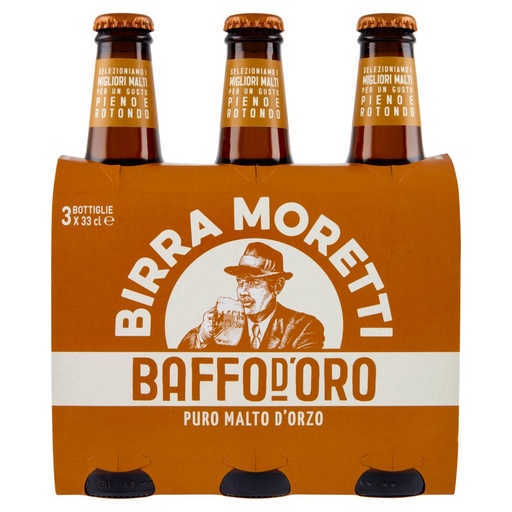 [000020915] BIRRA BAFFO D'ORO 4,8Â° CL.33X3