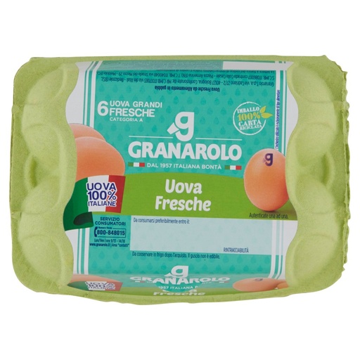 [000022125] GRANAROLO UOVA FRESCHE X 6 GRANDI ALLEV. IN GABBIA| Imb. 16