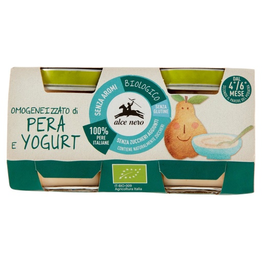 [000022554] ALCE NERO OMO FRUTTA G.80X2 BIO PERA E Y OUGURT| Imb. 6