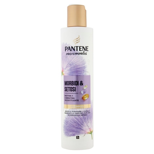 [000038929] Pantene Pro-V Shampoo Miracles Morbidi e Setosi con Biotina e Proteina della Seta Idrolizzata Ml.225