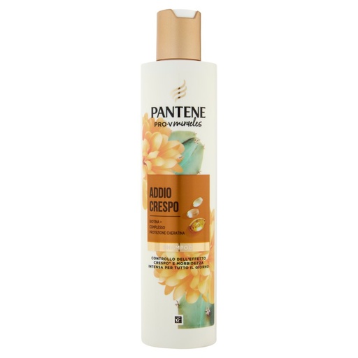 [000038931] Pantene Shampoo Anti Crespo Miracles Addio Crespo con Biotina e Estratto di Cactus con Olio Argan Ml.225