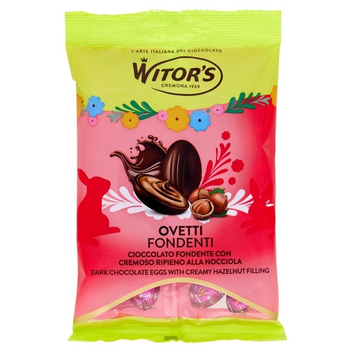 [801515785] Witor's Ovetti Fondenti Cioccolato Fondente con Cremoso Ripieno alla Nocciola Gr.115
