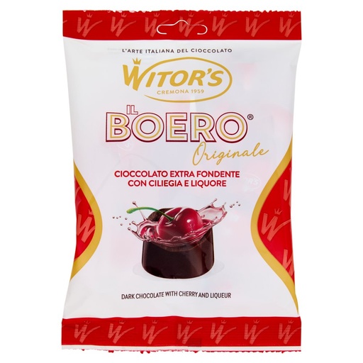 [801515921] Witor's il Boero Cioccolato Extra Fondente con Ciliegia e Liquore Gr.85
