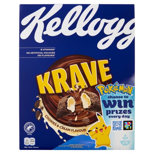 [801516029] Kellogg's Cereali Krave Gusto Cookies & Cream Gr.375