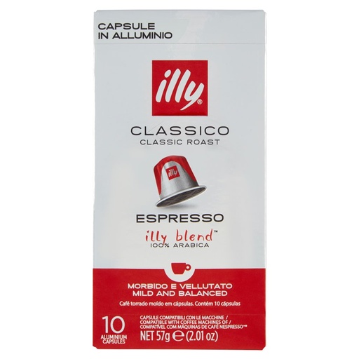 [801516090] illy Classico Espresso 10 Capsule Compatibili con le Macchine Nespresso Gr.57