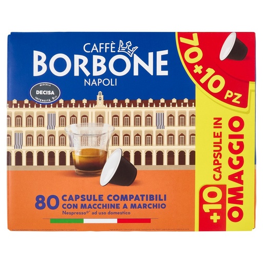 [801516101] Caffè Borbone Capsule Compatibili Nespresso Miscela Decisa Pz.80 X Gr.5
