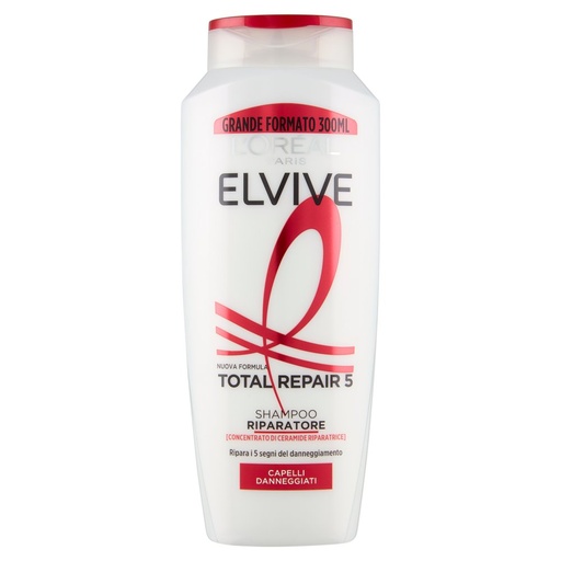 [801516124] Elvive Total Repair 5 Shampoo Riparatore per Capelli Danneggiati con Ceramide Ml.300