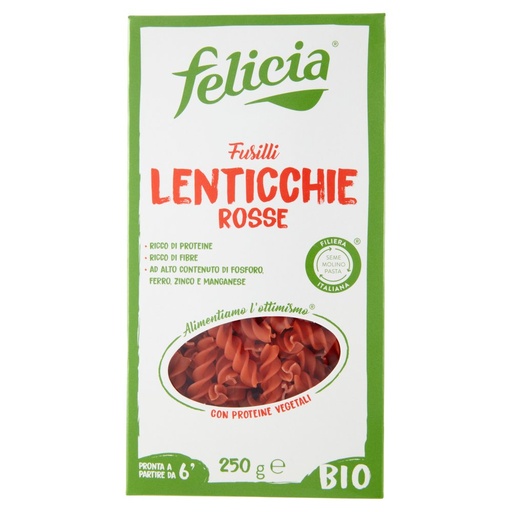 [801516179] Felicia Fusilli Lenticchie Rosse Bio Gr.250