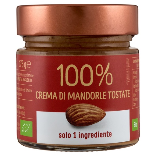 [801516250] EuroCompany Crema di Mandorle Pelate Bio 100% Gr.175