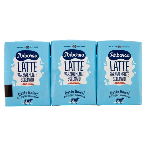 [801516283] Arborea Latte Parzialmente Scremato UHT a Lunga Conservazione 3 X Ml.200