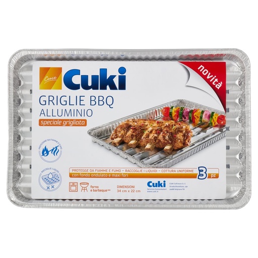 [801516306] Cuki Vaschette in Alluminio per Griglia Barbecue Pz.3