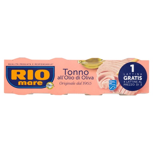 [801516334] Rio mare Tonno all'Olio di Oliva 3 +1 X Gr.80