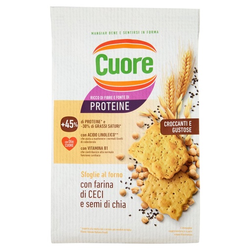 [801516660] Cuore Sfoglie al Forno con Farina di Fagioli e di Grano Saraceno Gr.170