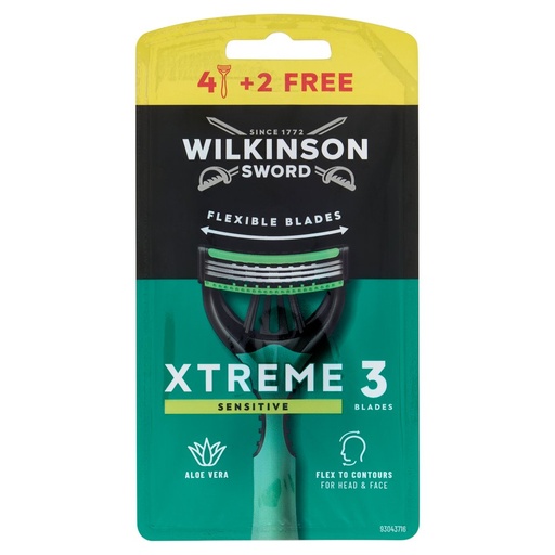 [801516665] WILKINSON XTREME 3 VERDE 4+2 SENSIT