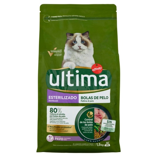 [801516728] ULTIMA CAT STERILIZ.HAIRBALL 1,5KG