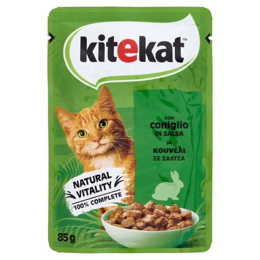 [801516779] Kitekat Cibo Umido per Gatti con Coniglio in Salsa Bustina Gr.85