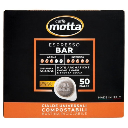 [801516787] Caffè Motta Cialde Universali Compostabili Espresso Bar Pz.50 X Gr.7