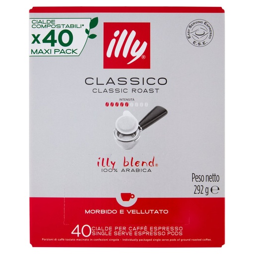 [801516807] illy Classico 40 Cialde per Caffè Espresso Gr.292