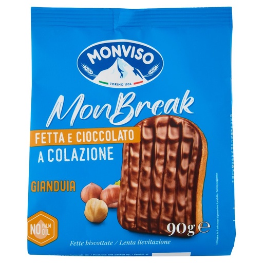 [801517170] Monviso Monbreak Fette Biscottate con Gianduia Gr.90