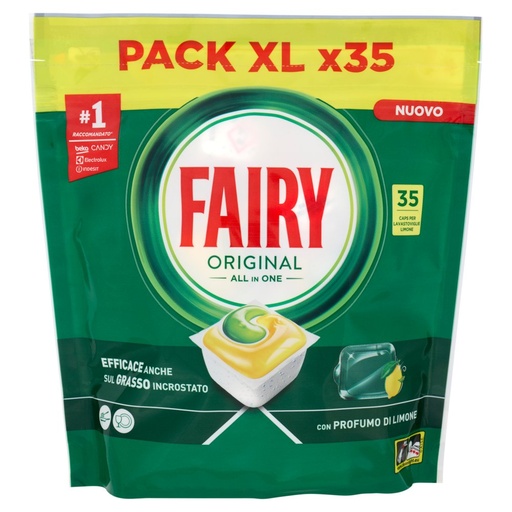 [801517315] Fairy Pastiglie per Lavastoviglie Original All in One al Limone Pz.35 Gr.473
