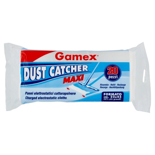 [801517392] Gamex Dust Catcher Maxi Ricambio Panni Elettrostatici Catturapolvere Pz.20