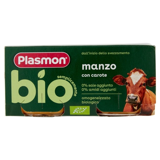 [801517558] Plasmon Omogeneizzato Bio Manzo con Carote Pz.2 Gr.80