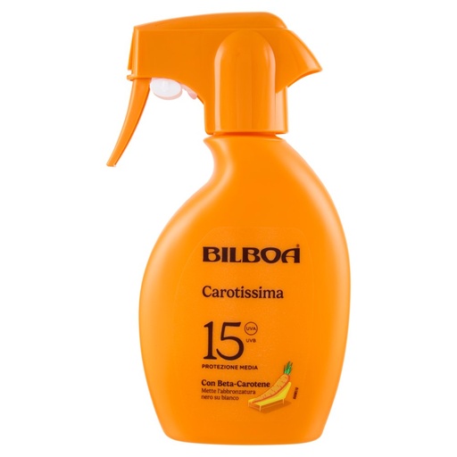 [801517832] Bilboa Carotissima Protezione Solare Trigger Media 15 con Beta-Carotene Ml.250