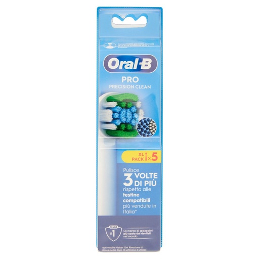 [801517850] Oral-B Spazzolino Elettrico Testine di Ricambio Pro Precision Clean Bianche Pz.5