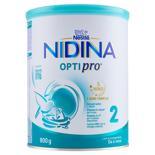 [801518051] Nidina Optipro 2 Latte di proseguimento in polvere da 6 mesi Latta Gr.800
