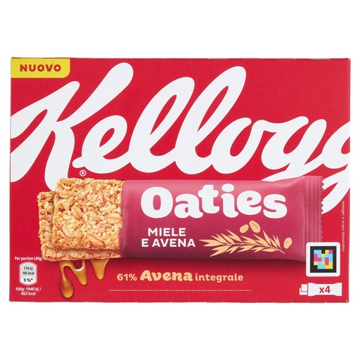 [801518086] Kellogg's Oaties Barrette Miele e Avena Pz.4 Gr.40