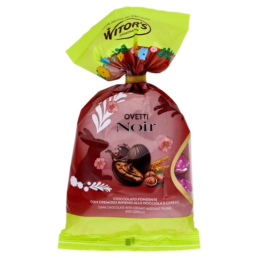 [801518180] Witor's Ovetti Noir Cioccolato Fondente con Cremoso Ripieno alla Nocciola e Cereali Gr.230