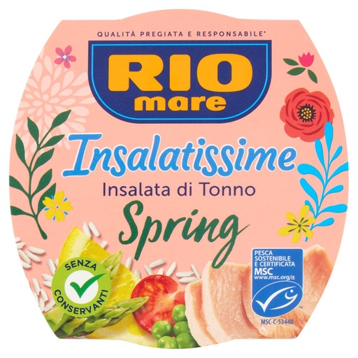 [801518193] Rio Mare Insalatissime Insalata di Tonno Spring con Asparagi, Riso, Piselli, Carote e Limone Gr.160