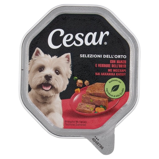 [801518197] Cesar Cibo Umido per Cane con Manzo e Verdure Gr.150