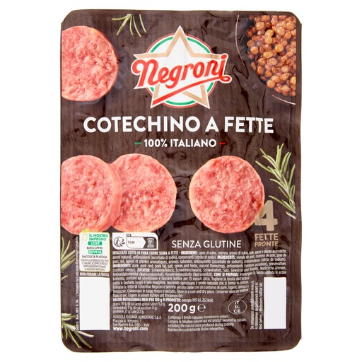 [801518284] Negroni Cotechino a Fette Gr.200