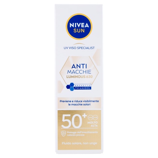 [801518315] Nivea Sun UV Viso Specialist Fluido Solare Anti Macchie Luminous 630 50+ Molto Alta Ml.40