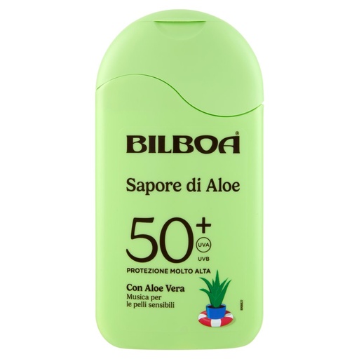[801518335] Bilboa Sapore di Aloe Protezione Solare Molto Alta 50+ con Aloe Vera Ml.200