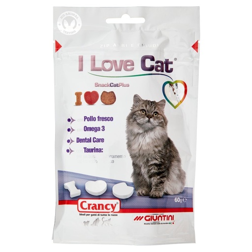 [801518830] SNACK PER GATTI I LOVE CAT GR.60