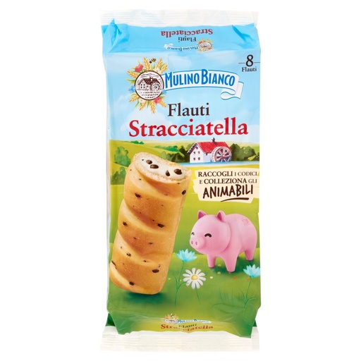 [801519216] Mulino Bianco Flauti Stracciatella con 100% Latte Fresco Italiano Pz.8 Gr.280