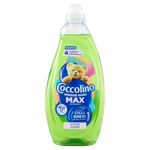 [801519454] Coccolino Detersivo Wonder Wash Max Active Clean 37 Lavaggi Lt.1,48