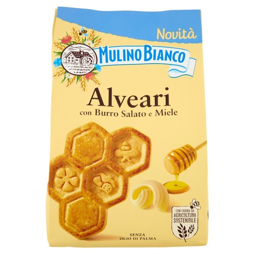 [801515353] Mulino Bianco Biscotti Alveari con Burro Salato e Miele Gr.300