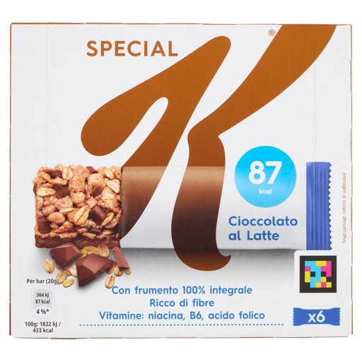 [000000022] Kellogg’s Special K Barrette Cioccolato al Latte Pz.6 Gr.20