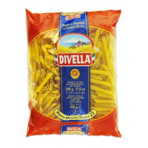 [000000068] Divella Penne Mezzani Rigati N°23 Gr.500
