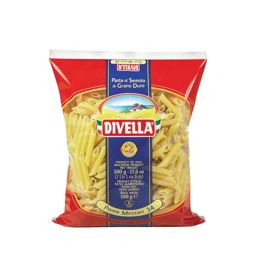 [000000069] Divella Penne Mezzani N°34 Gr.500