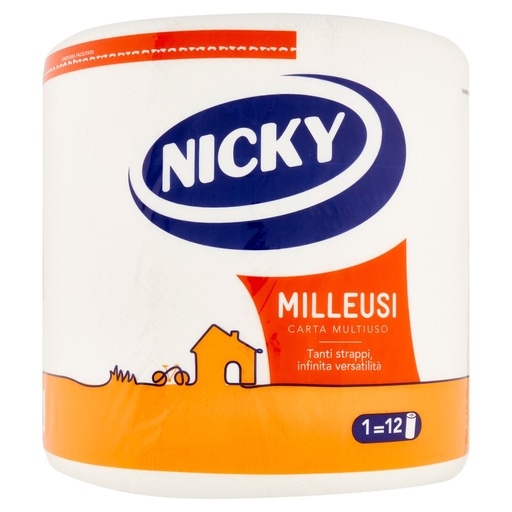 [000000199] Nicky Bobina Carta Assorbente Milleusi 600 Strappi