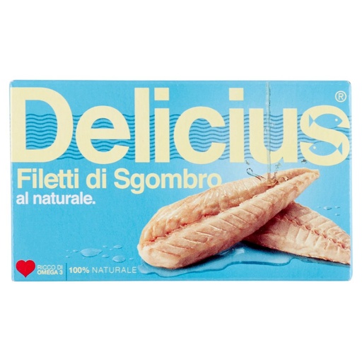 [000000249] Delicius Filetti di Sgombro al Naturale Gr.125