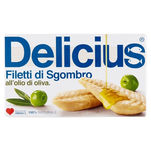 [000000250] Delicius Filetti di Sgombro all'Olio di Oliva Gr.125