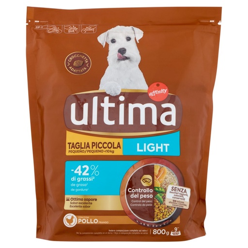 [000000267] Ultima Dog Crocchette Mini Light al Pollo Gr.800