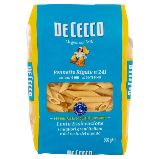 [000000272] De Cecco Penne Mezzane Rigate N°241 Gr.500